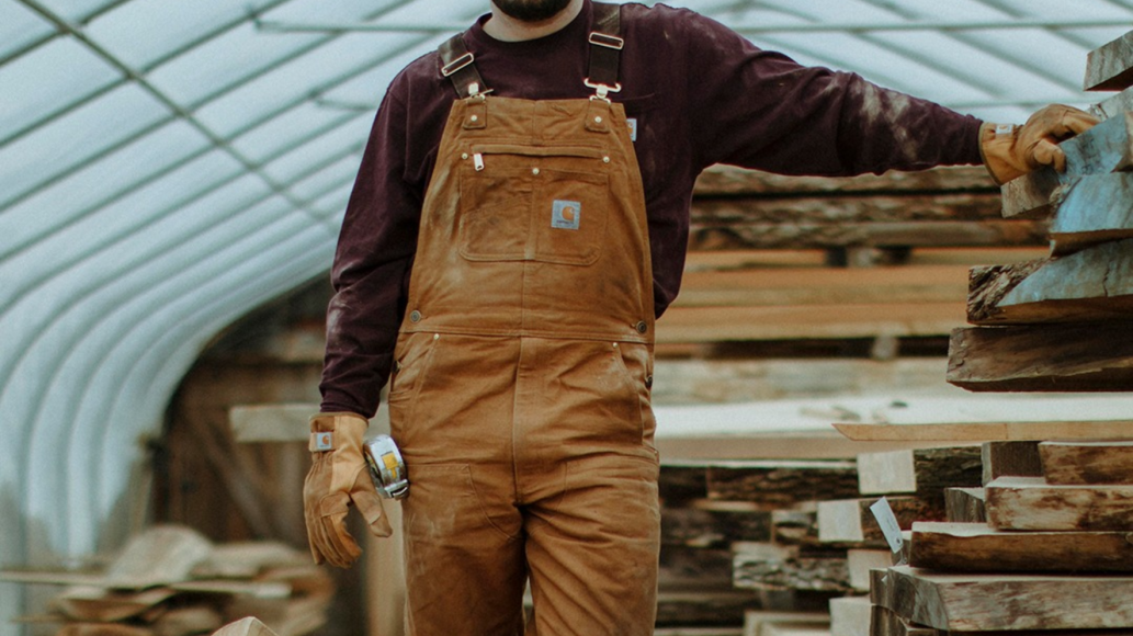 Man wearing Carhartt Bibs