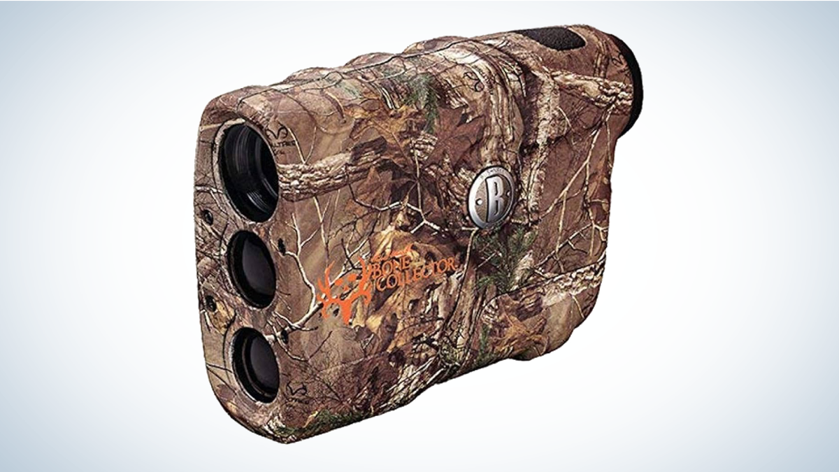 Bushnell Laser Rangefinder on gray and white background