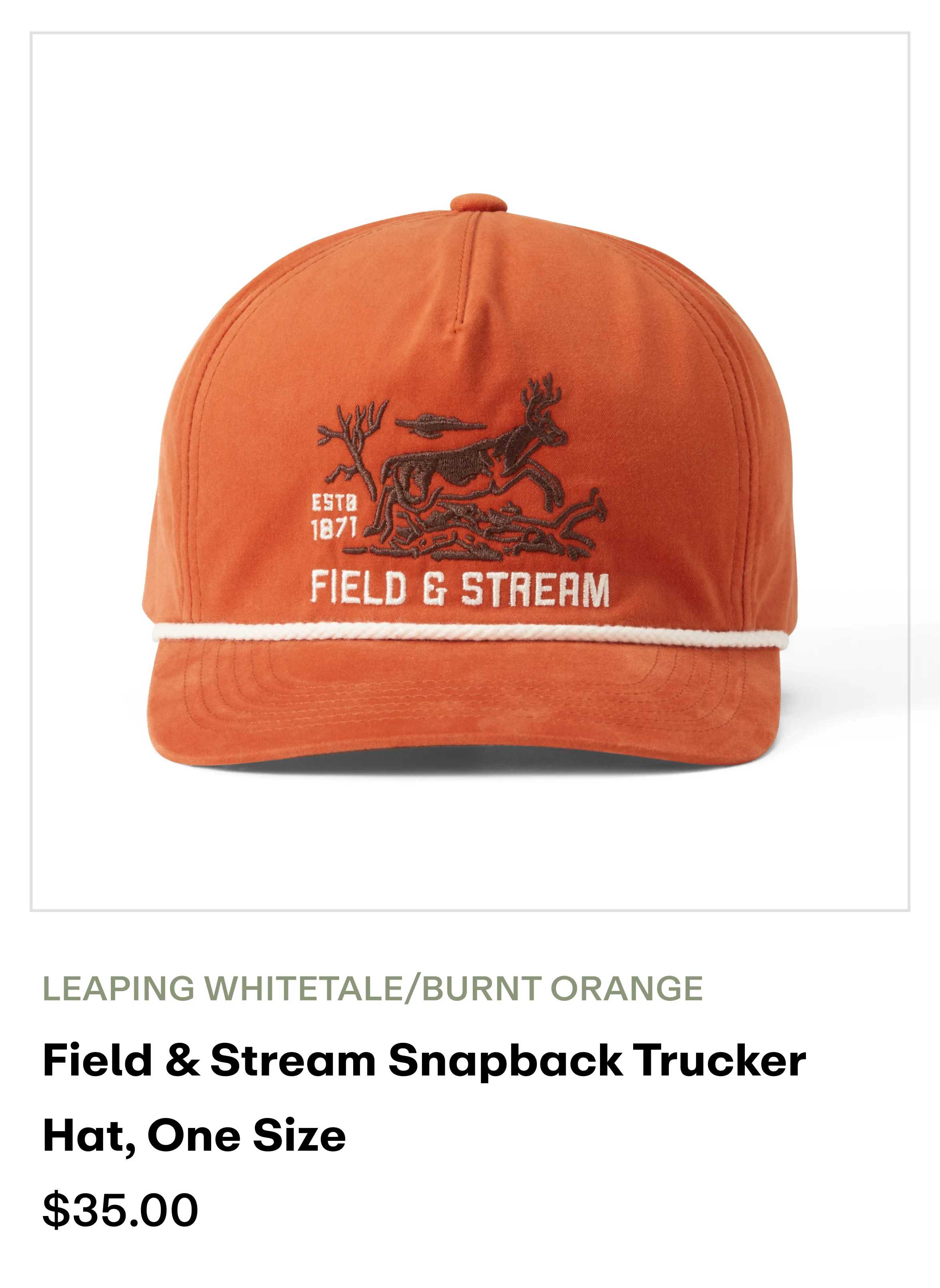 amazon - hat - Leaping Whitetail/Burnt Orange