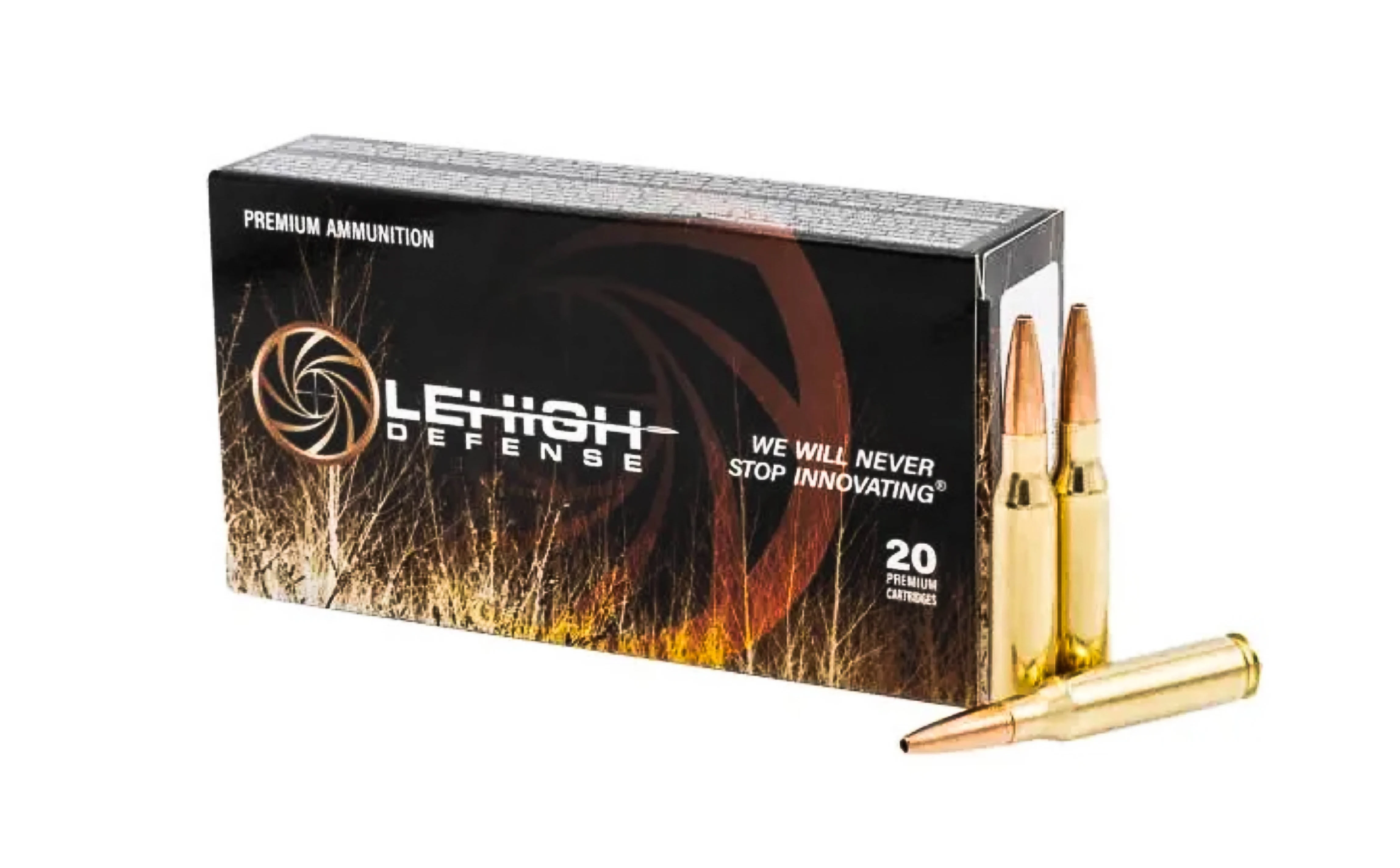 Lehigh Defense Controlled Chaos rifle ammo in 7mm-08 on white background.