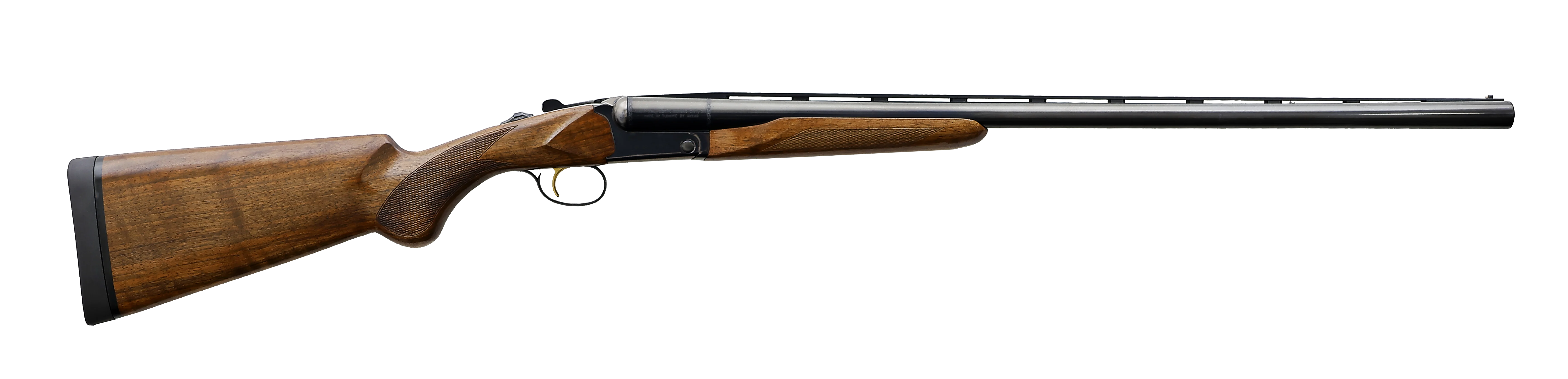 The new Akkar High Noon side-by-side shotgun on a white background.