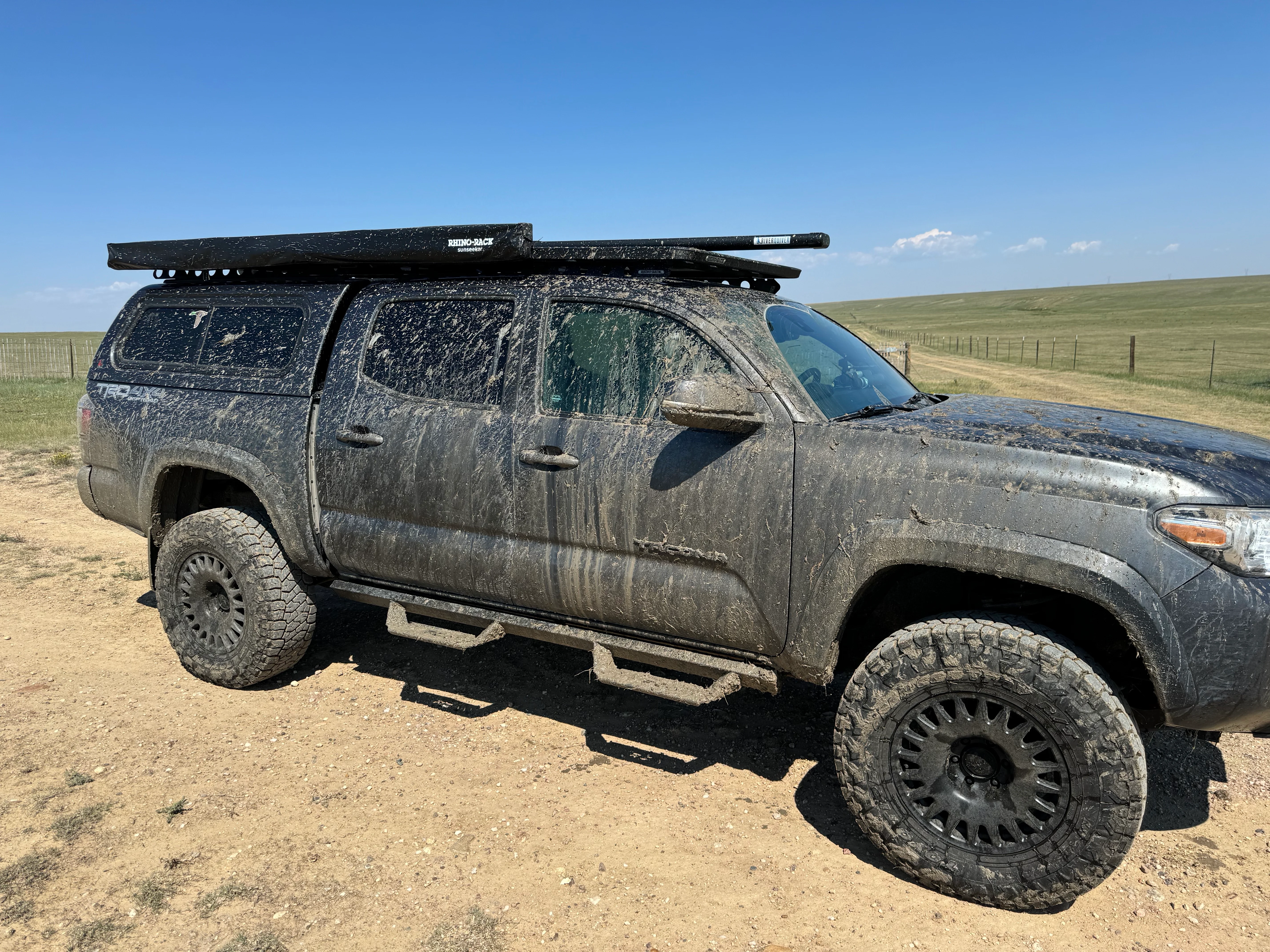 Truck covered in mud