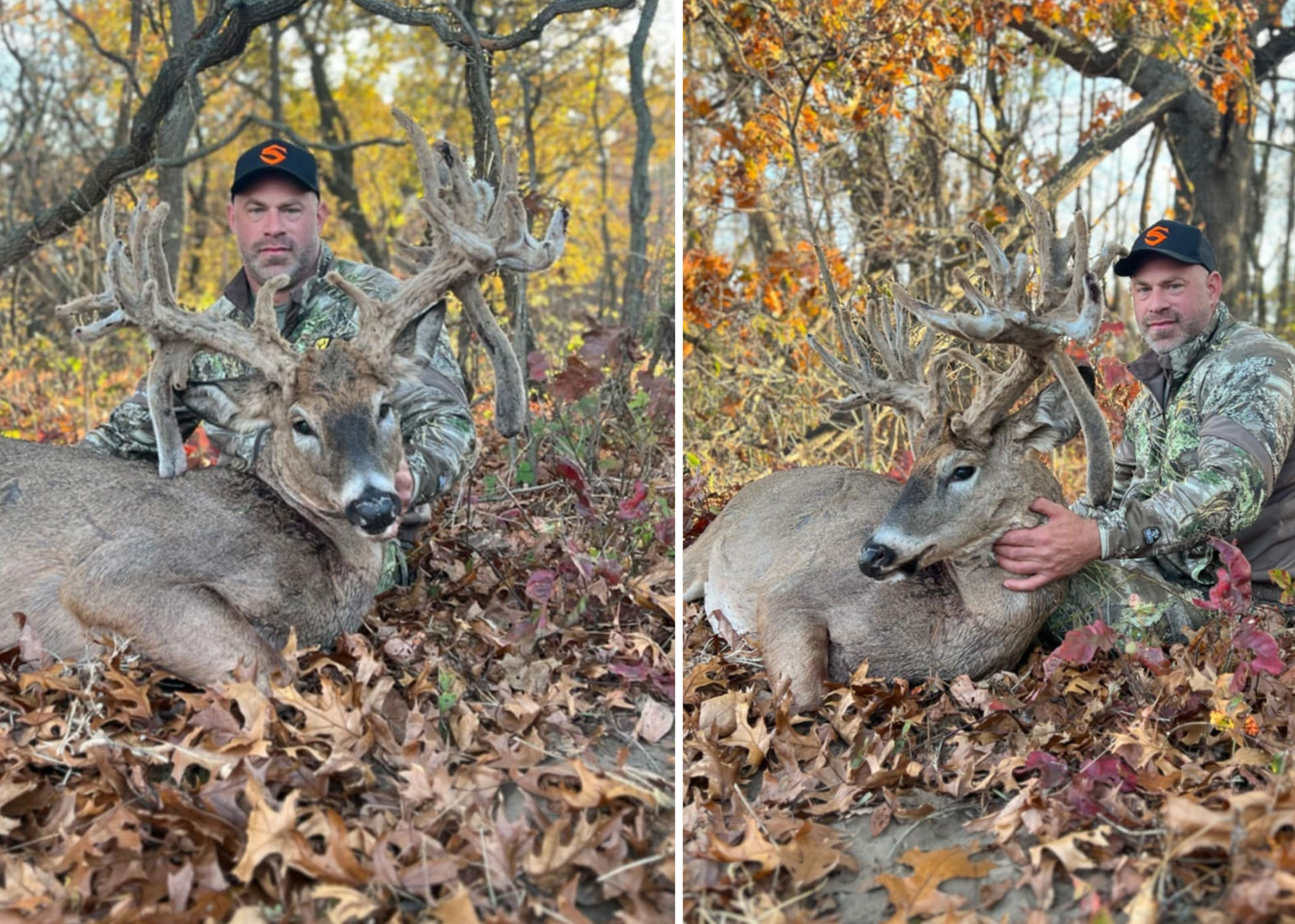 An Indiana hunter poses with a trophy whitetail. 