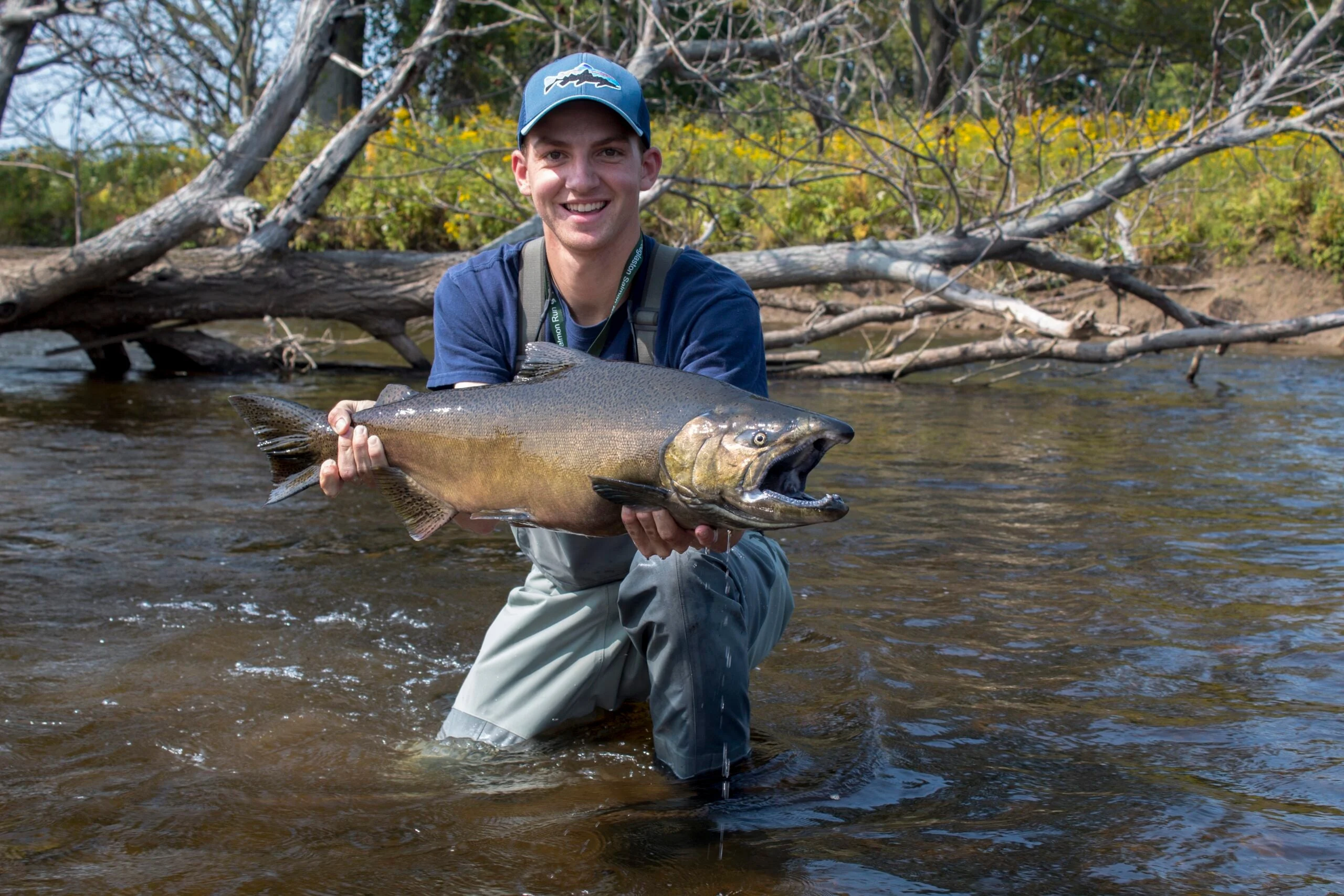 angler in fly fishing waders