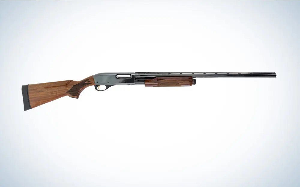 Remington 870 20ga on blue and white background