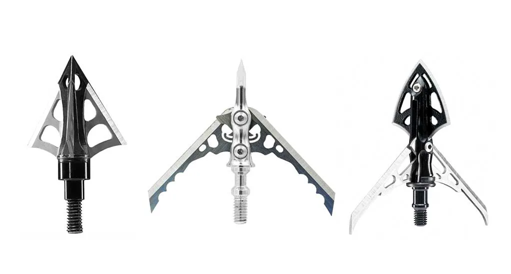 fixed-blade, mechanical, and hybrid broadheads