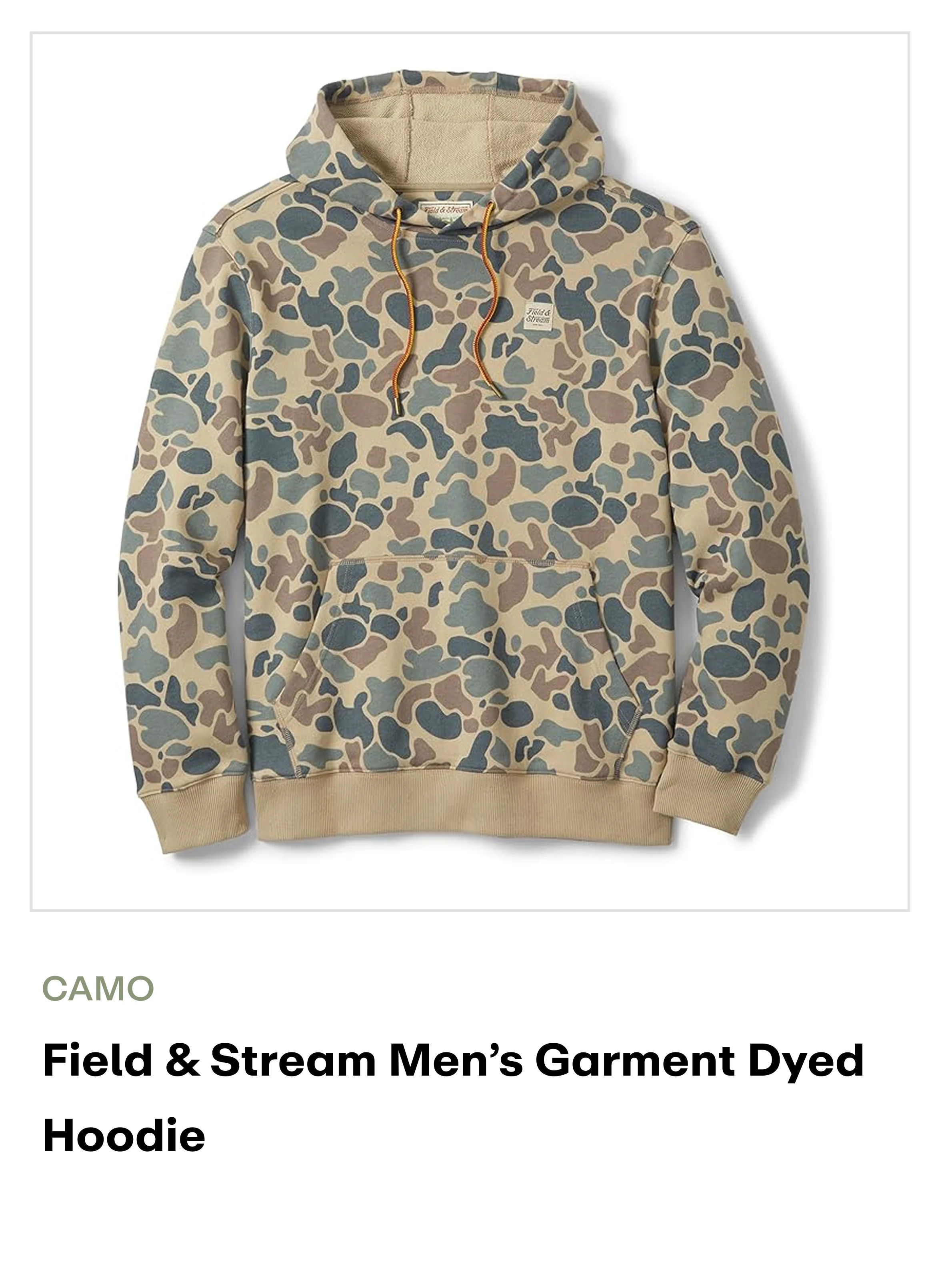 Field & Stream Men's Garment Dyed Hoodie - Camo