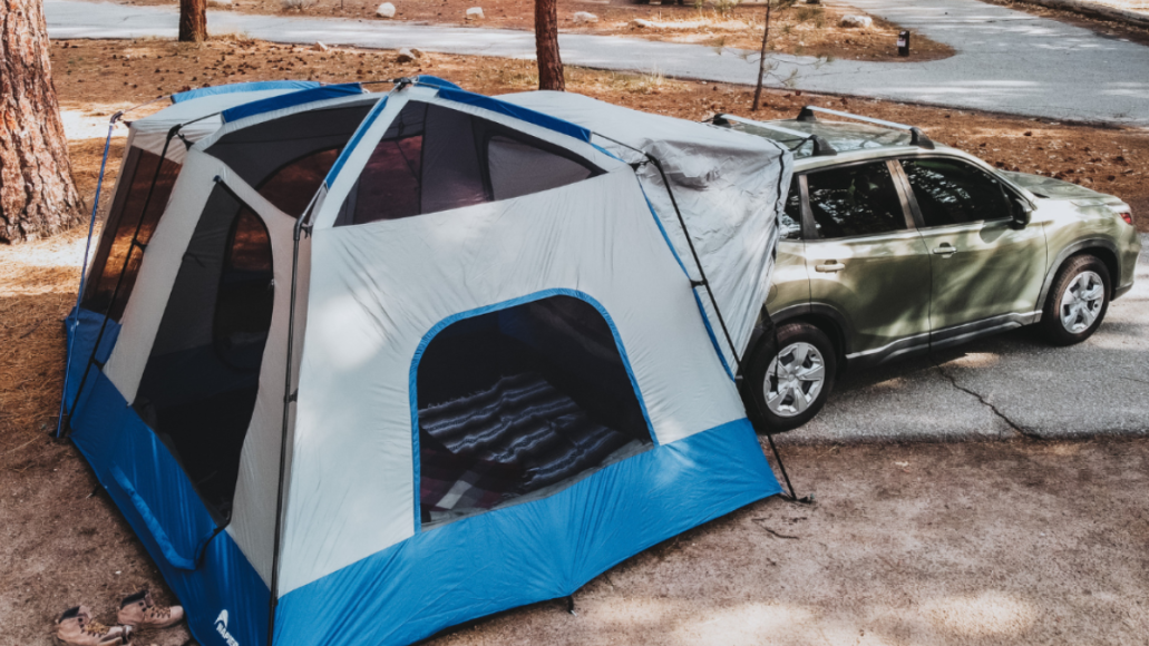 Napier Sportz SUV Car Tent set up at campsite