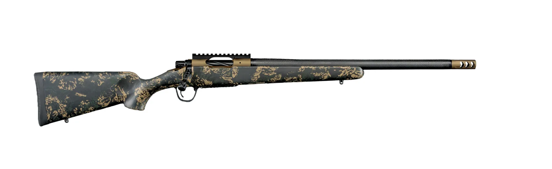 Christensen Arms Ridgeline FFT bolt-action rifle on white background. 