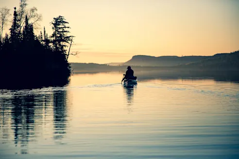 Sunset in the Boundary Waters Canoe Area Wilderness. 