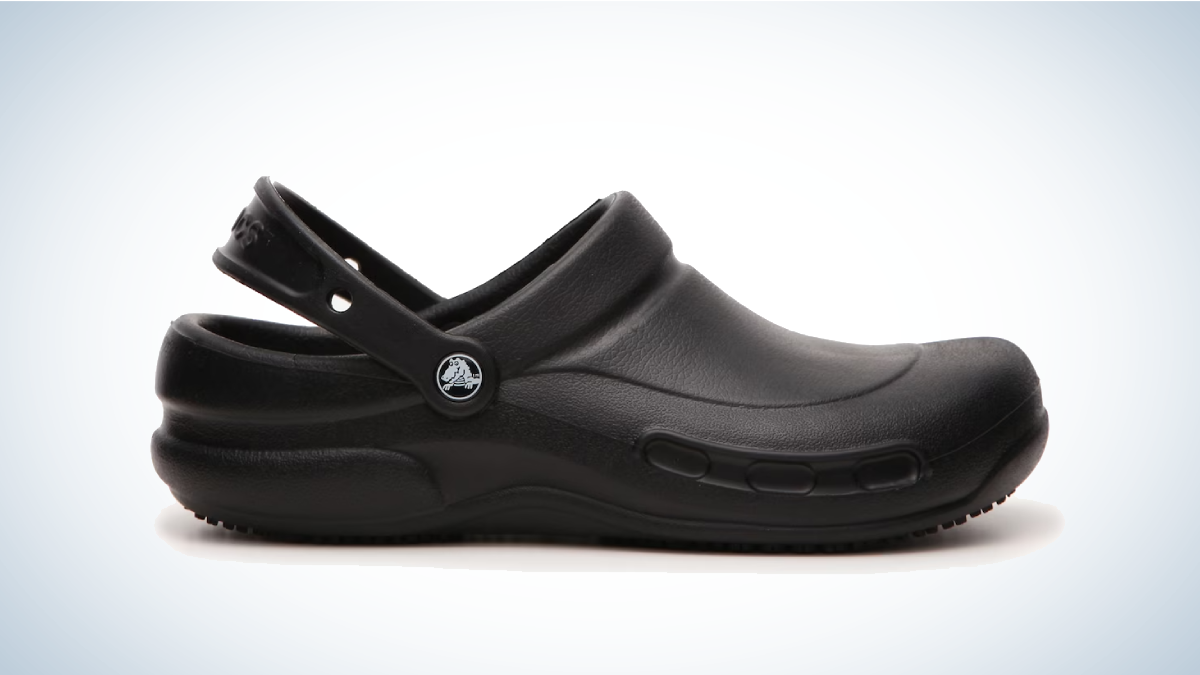 Crocs Bistro Work Clog on gray and white background