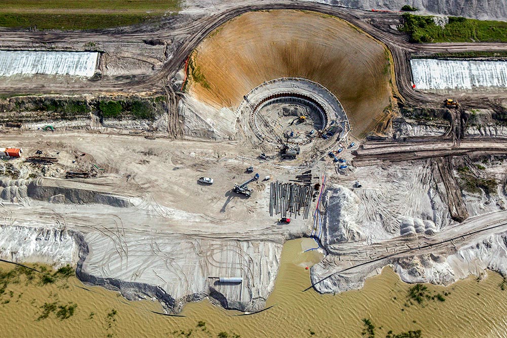 A rock mine constructed in the Florida Everglades about ten years ago. 