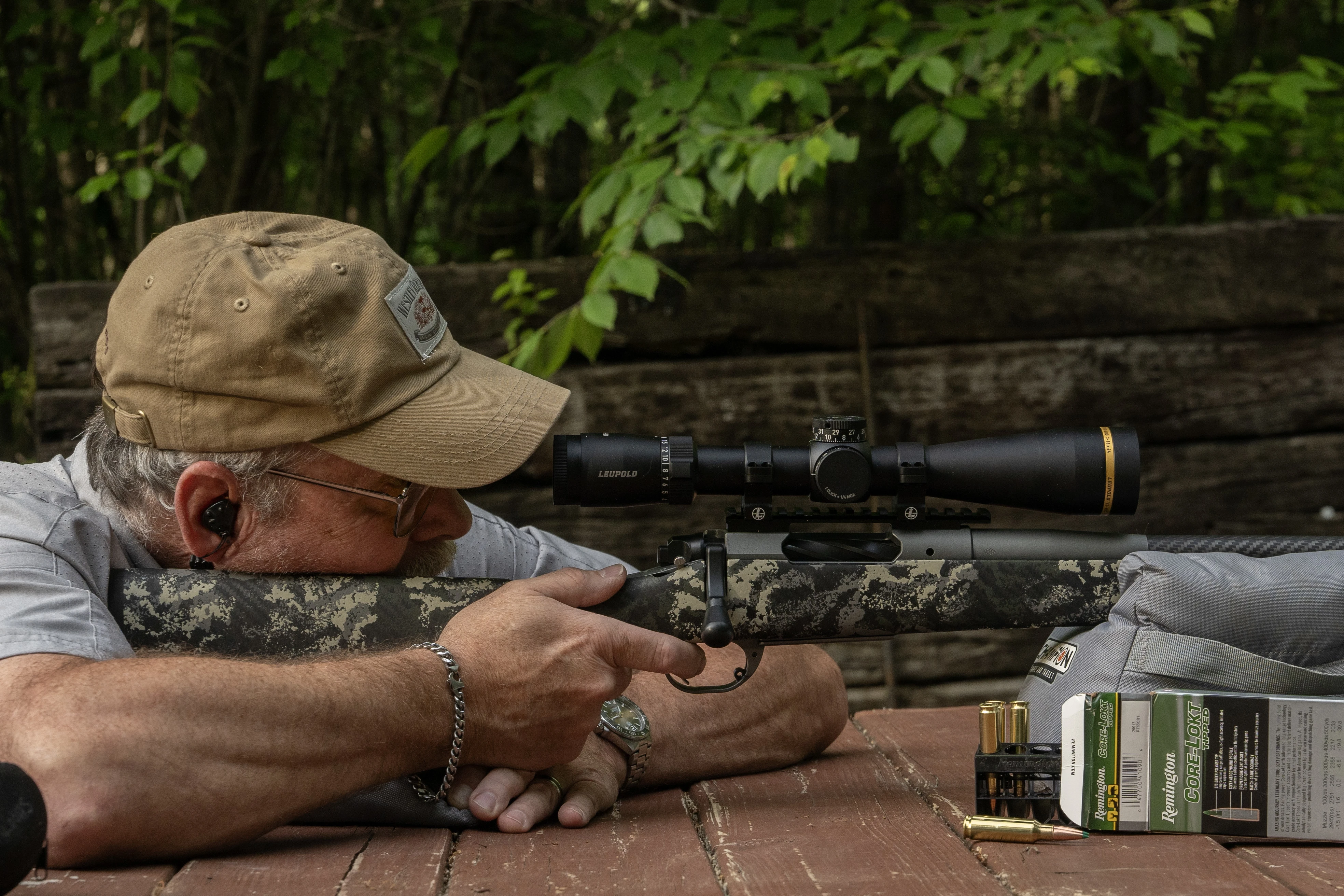 A shooter fires the The Springfield Armory Model 2020 Boundary rifle from a bench rest. 