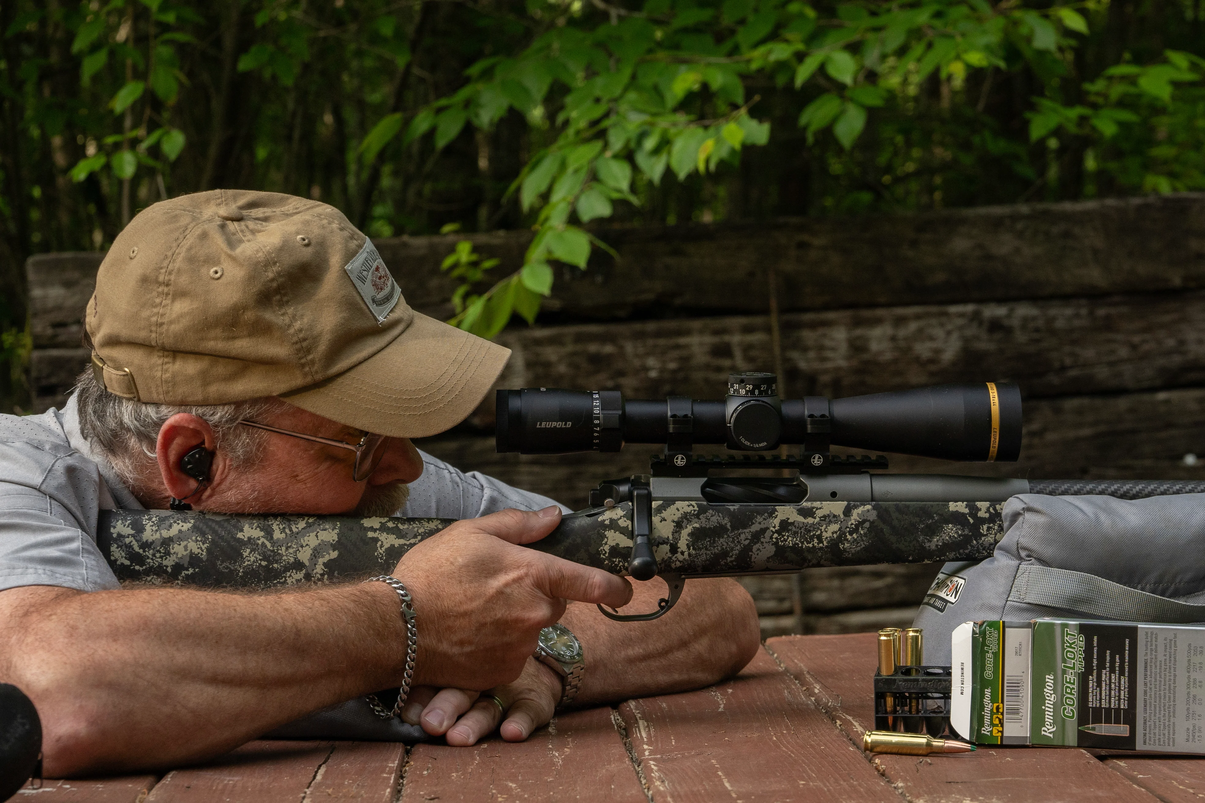 A shooter fires the The Springfield Armory Model 2020 Boundary rifle from a bench rest. 