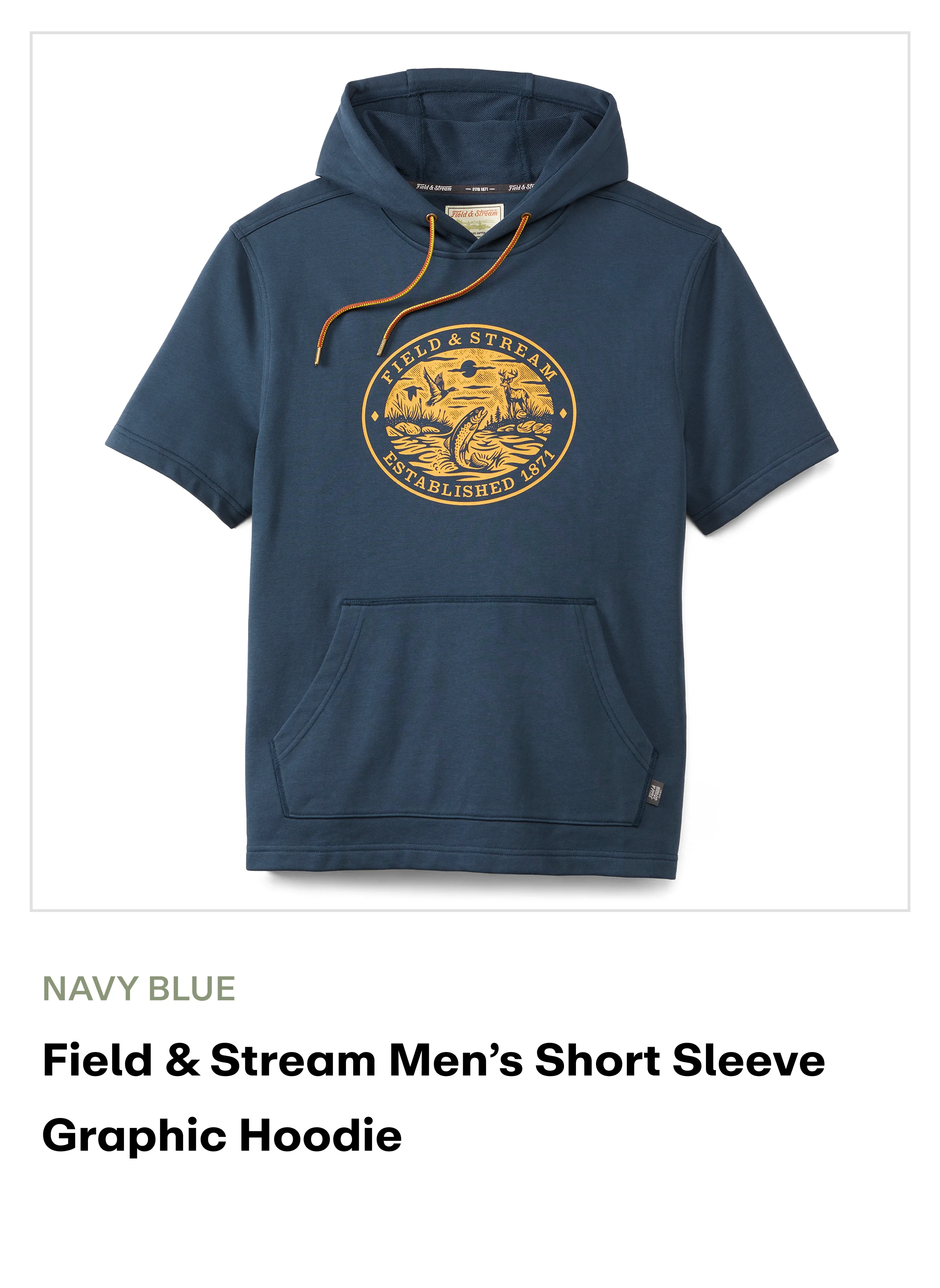Field & Stream Men's Short Sleeve Graphic Hoodie - navy blue