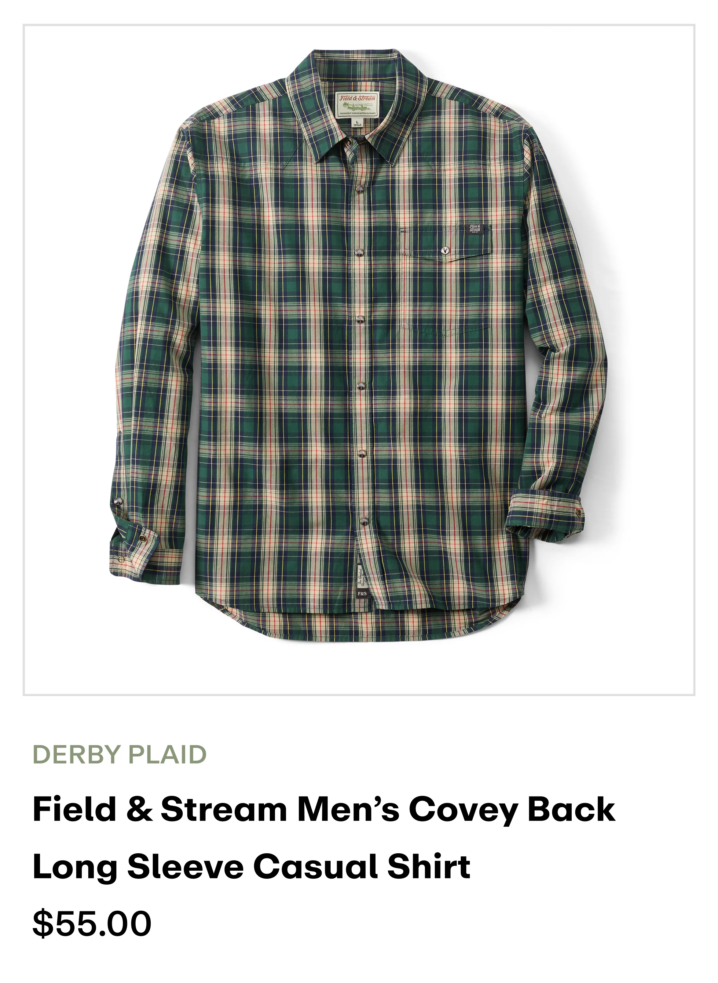 Amazon - Covey back LS Casual shirt-Derby Plaid