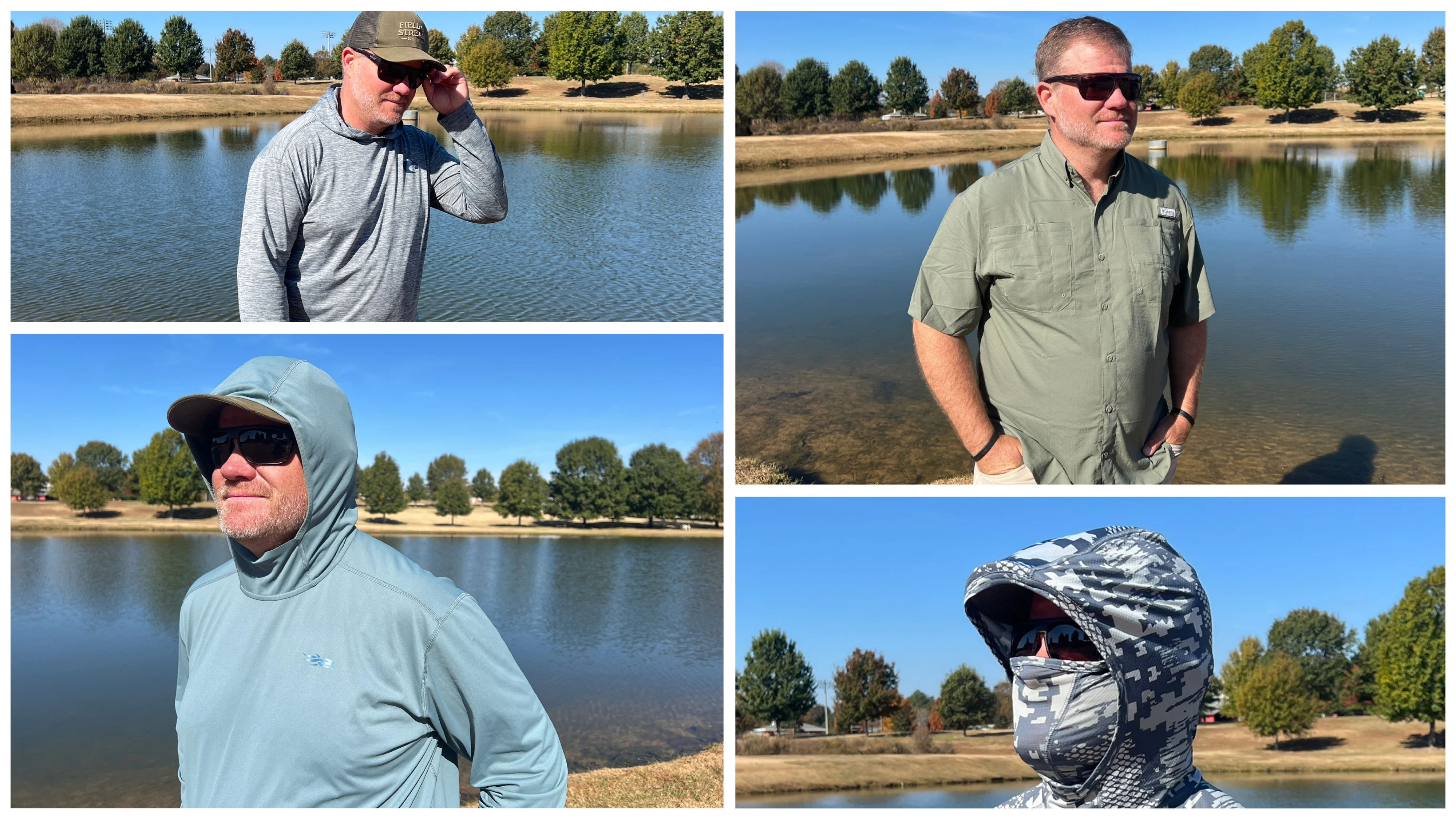 Shaye Baker collage of fishing shirts