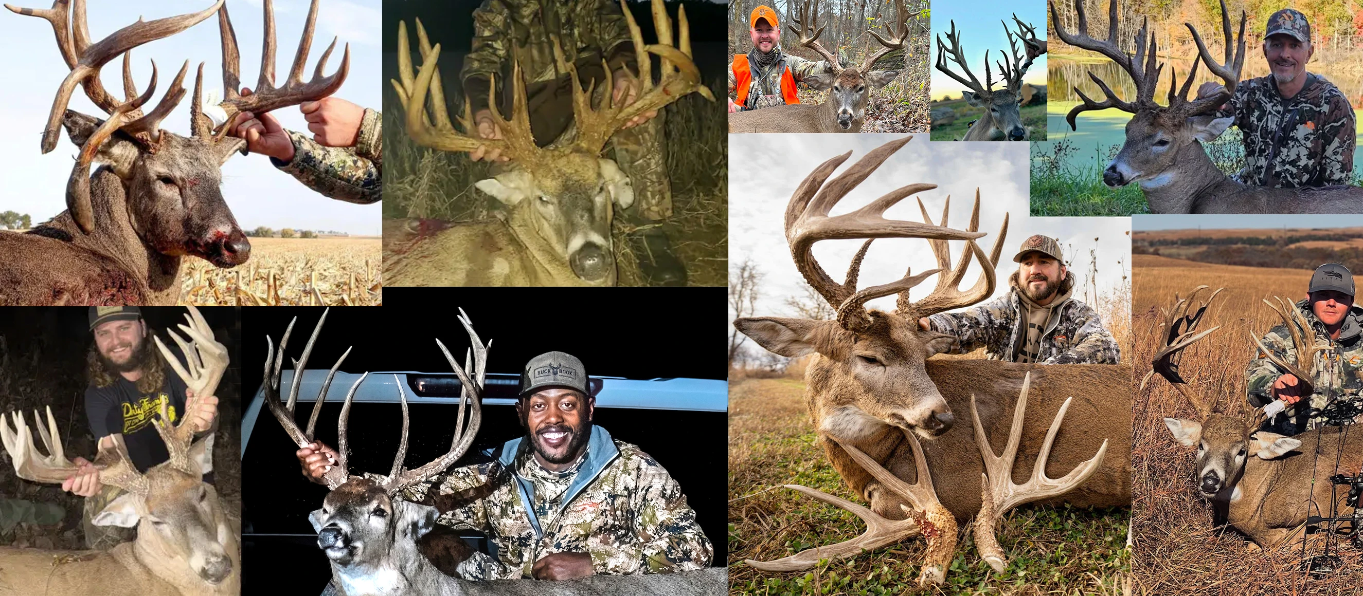 A collage of big whitetail bucks taken by hunters during the 2024 rut. 