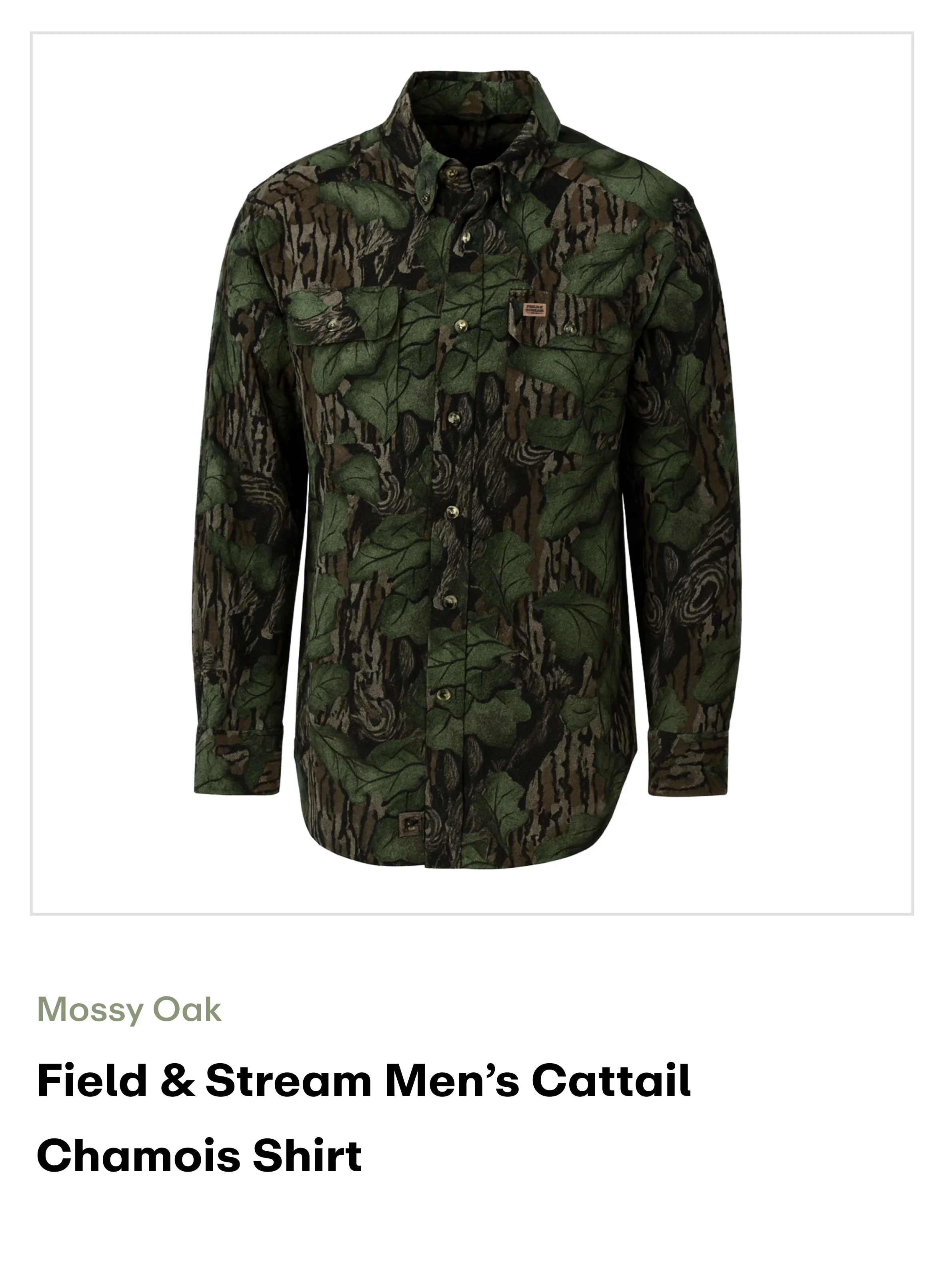 Amazon - Field & Stream Mens Cattail Chamois Shirt - mossy oak
