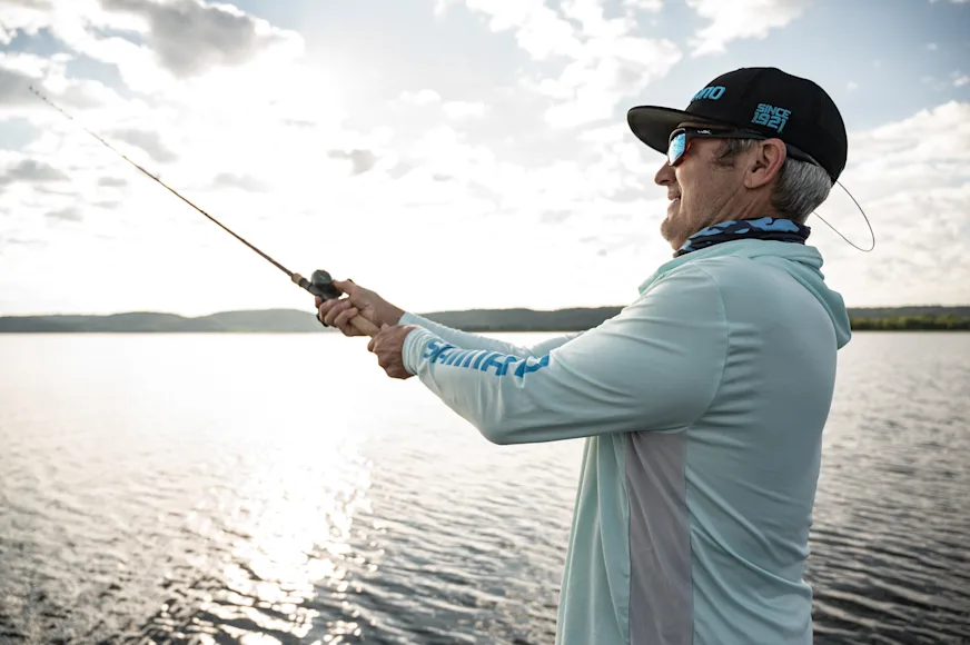 Angler casting a rod