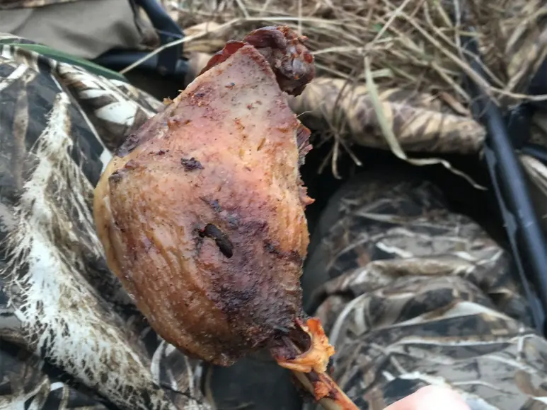 An image of cooked goose-leg confit.