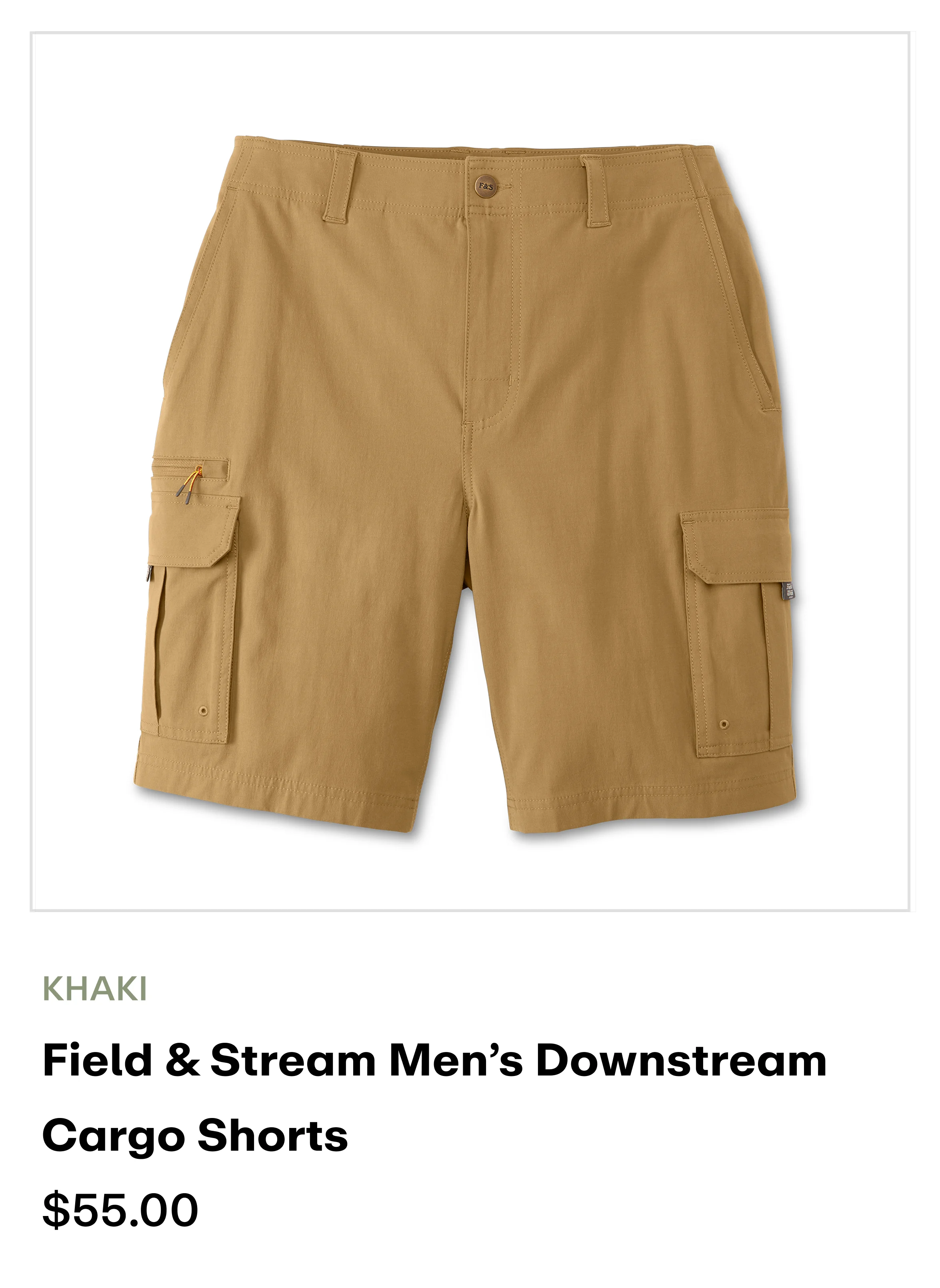 Field & Stream Men's Downstream Cargo Shorts - Khaki