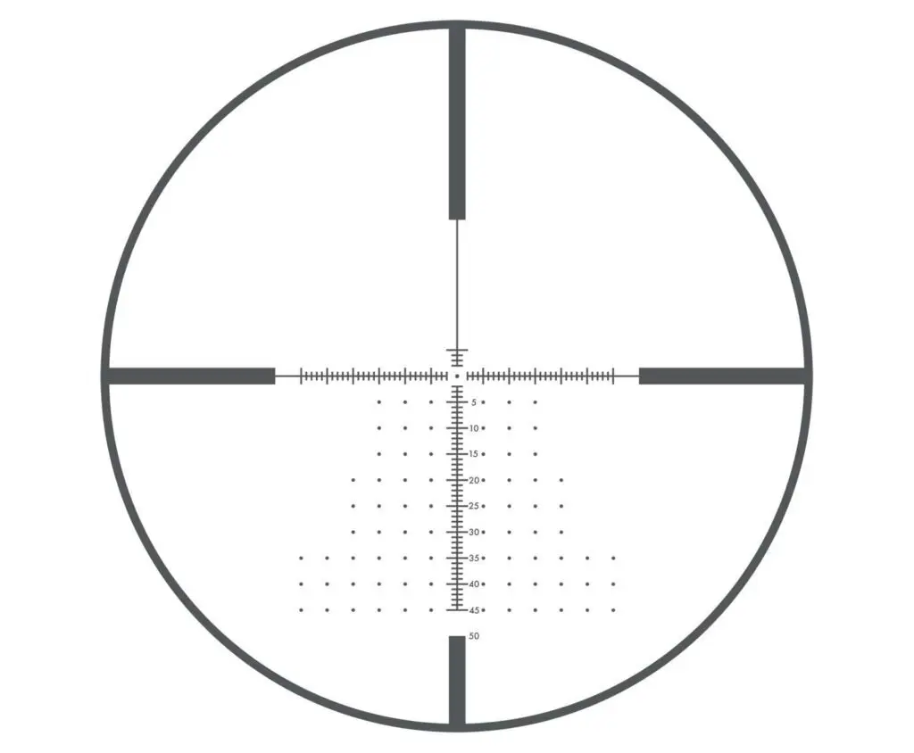 MOA hash marks on a Bushnell Forge reticle.