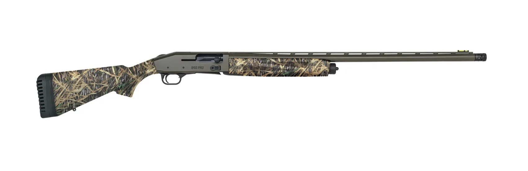 Mossberg 940 Pro Waterfowl shotgun on white background. 