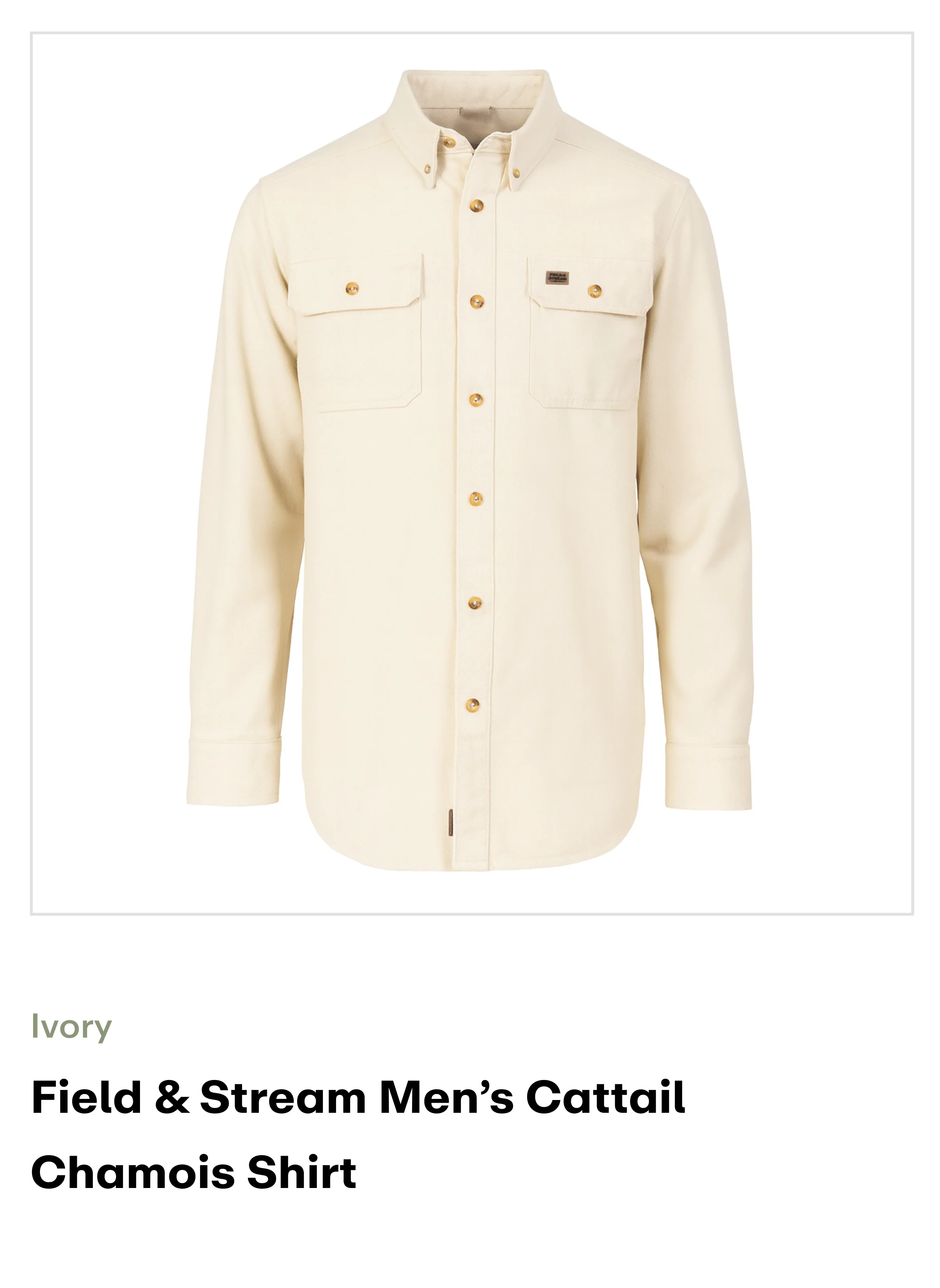 Amazon - Field & Stream Mens Cattail Chamois Shirt - Ivory