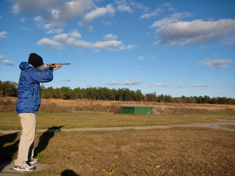 clay shooting in field