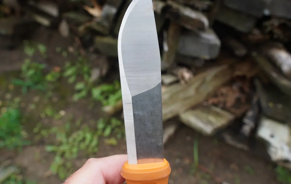 Close-up of Morakniv Kansbol knife blade