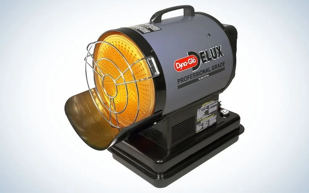 Black and grey portable kerosene heater