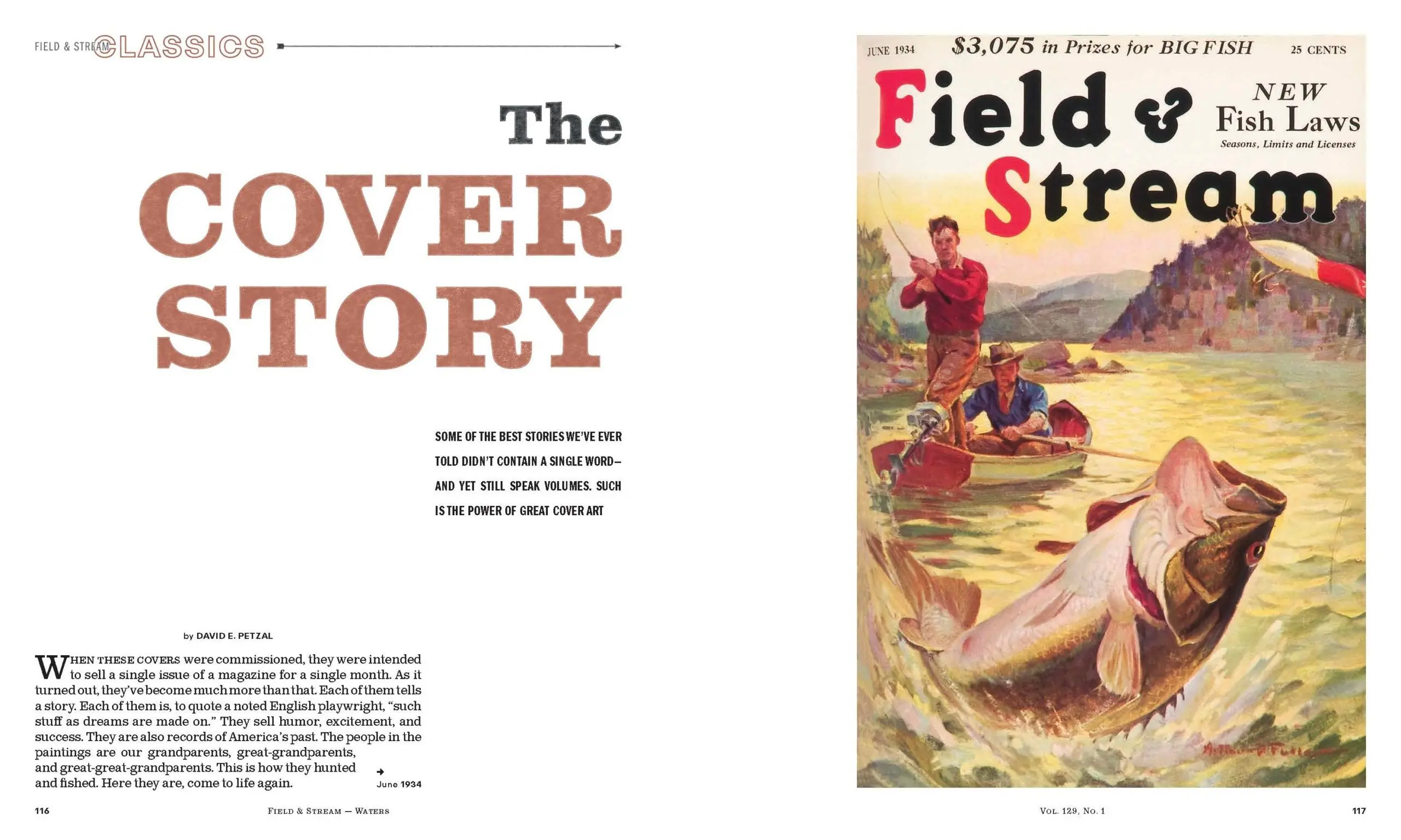 A magazine story about vintage Field &amp; Stream covers