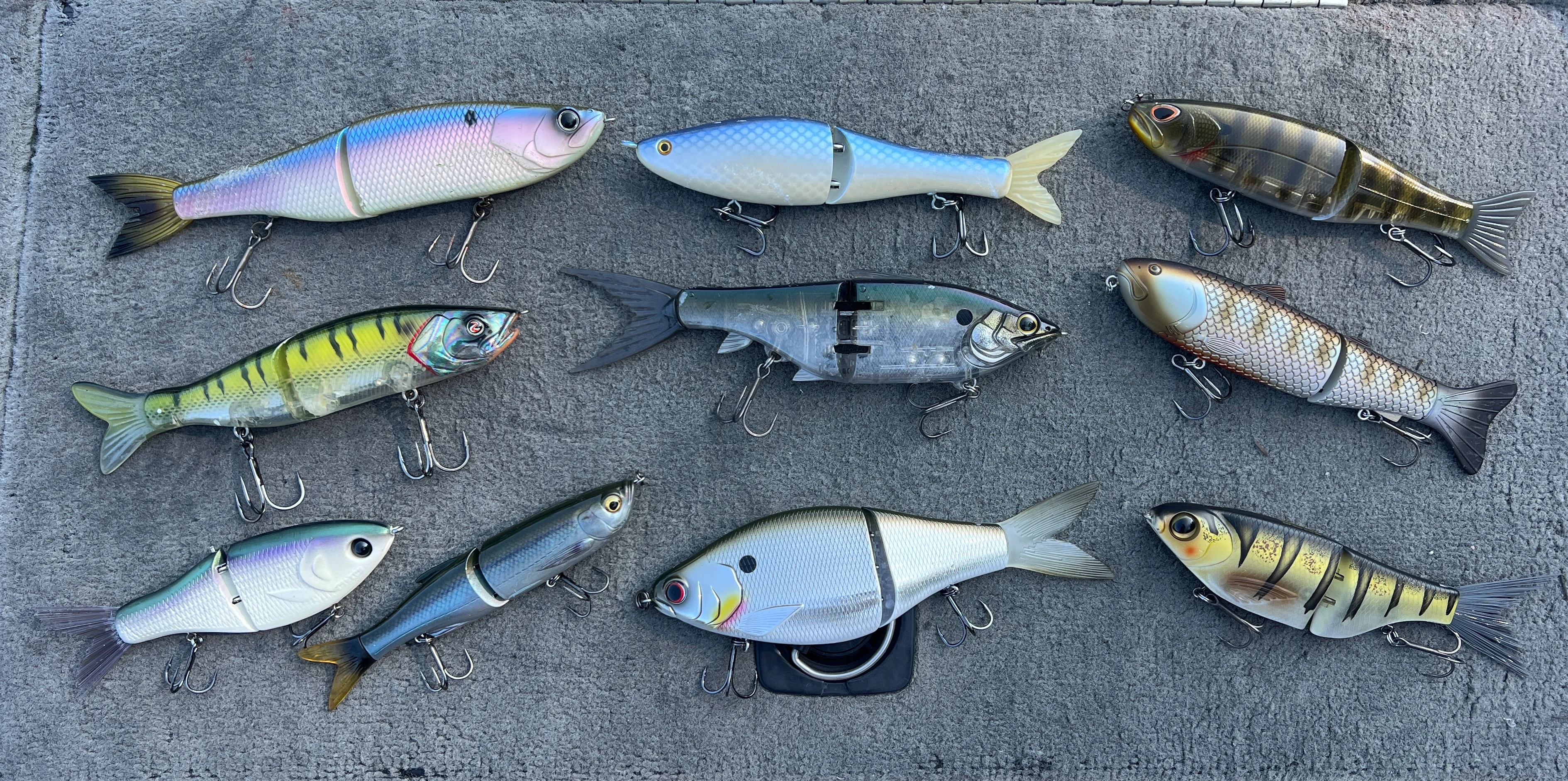Baits on boat deck
