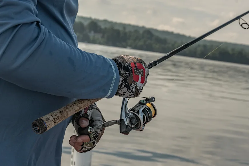 Angler holding fishing rod
