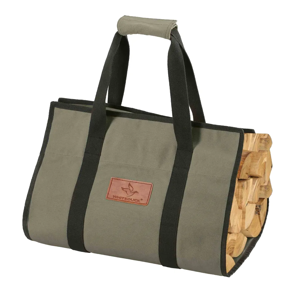 White Duck Canvas Firewood Log Carrier