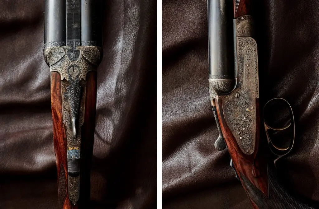 This Rigby double rifle was engraved by TK. 