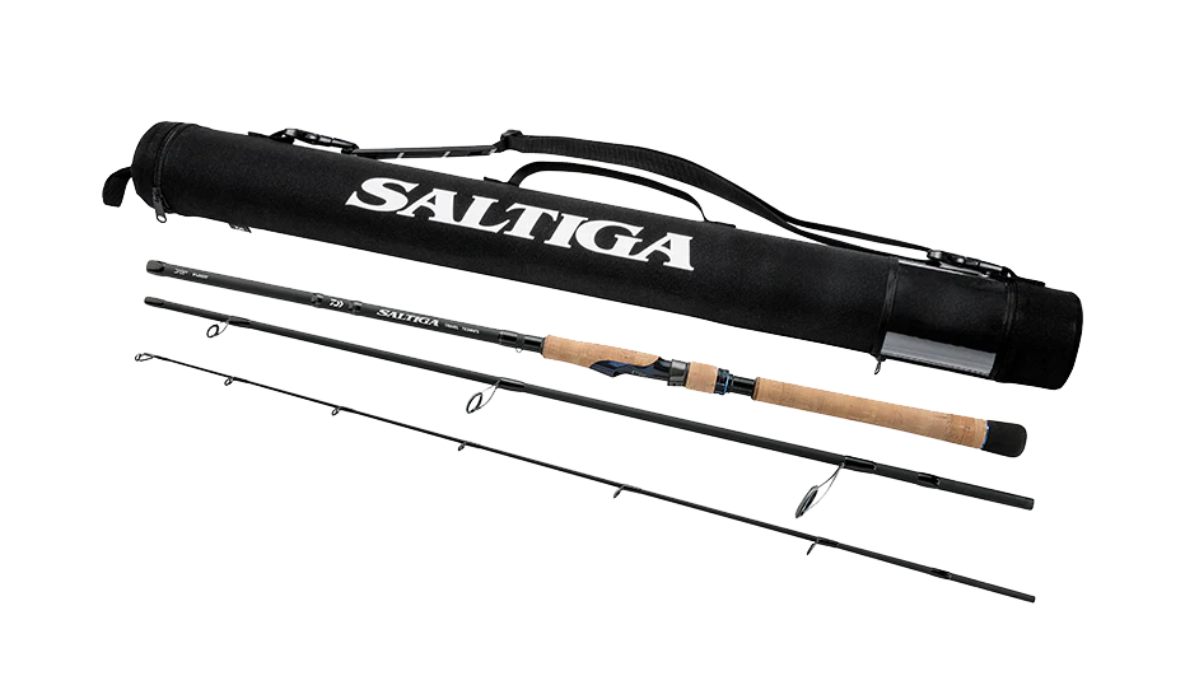 Daiwa Saltiga Saltwater Travel Rod on white background