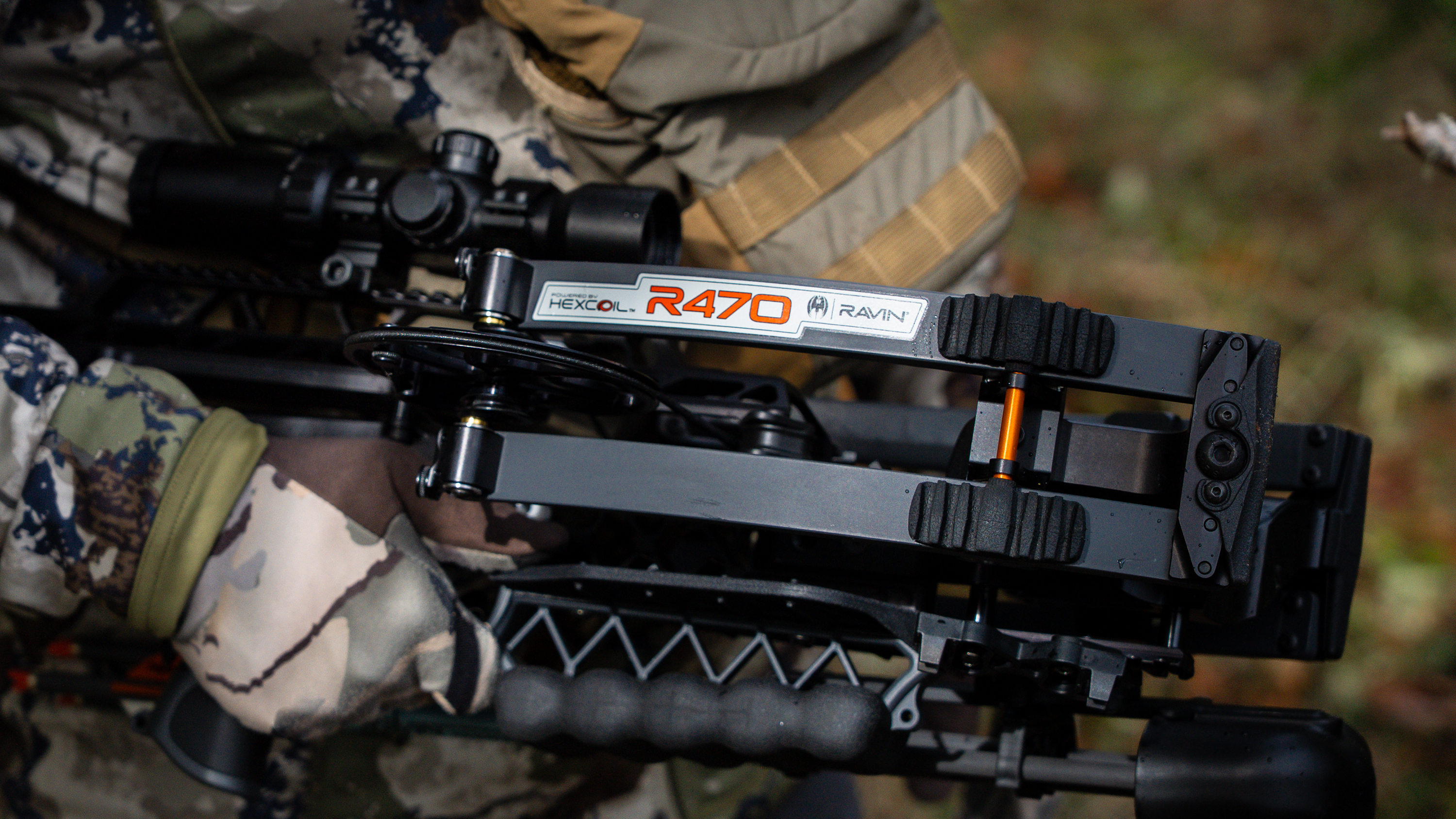 Closeup of the limbs on the Ravin R470 crossbow. 