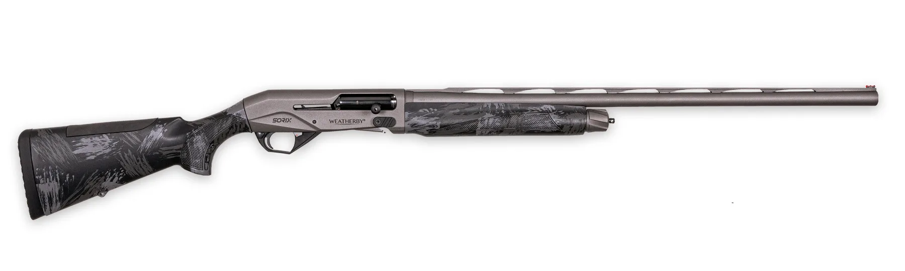 The new Weatherby Sorix Storm semiauto shotgun on white background.