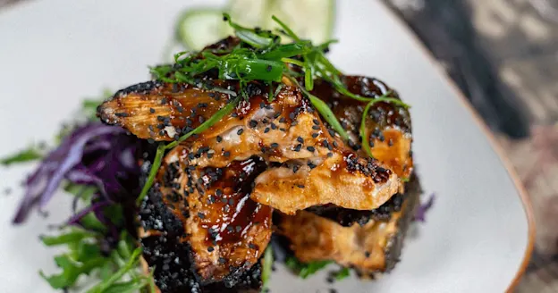 Grilled trout collars.