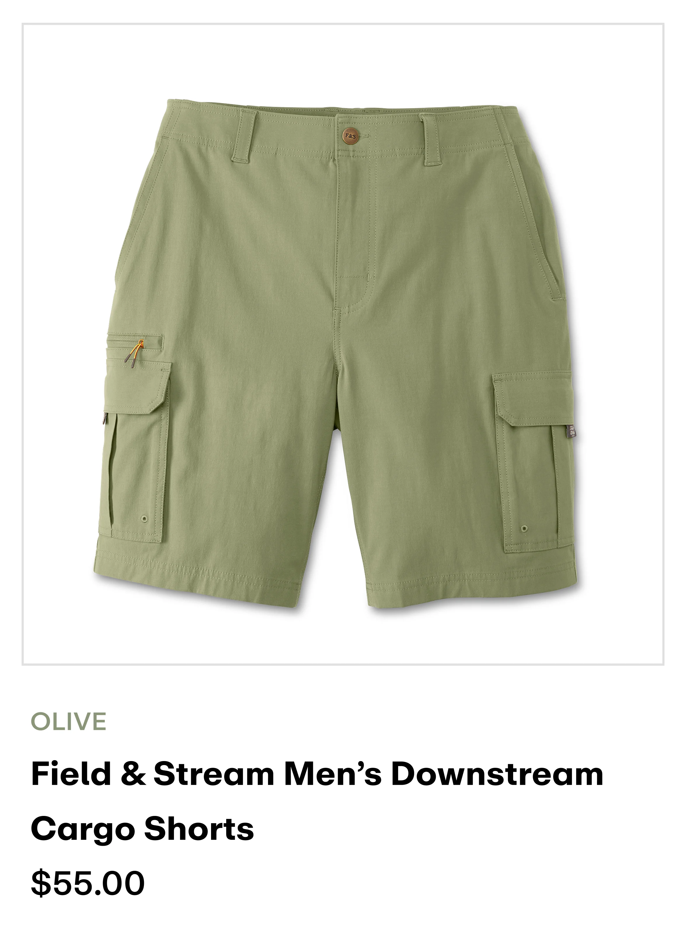 Field & Stream Men's Downstream Cargo Shorts - Olive