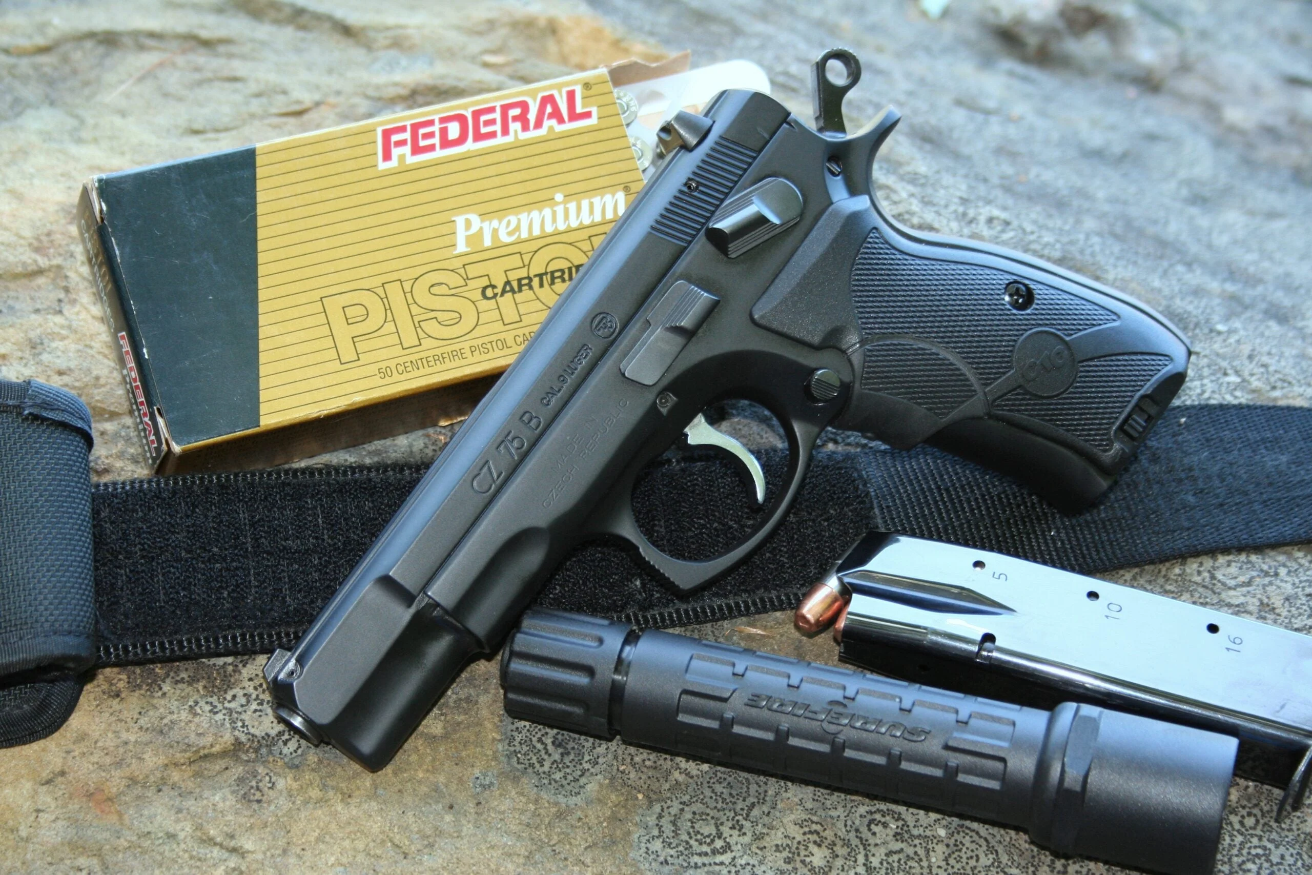 Photo of a CZ-75 double-action pistol