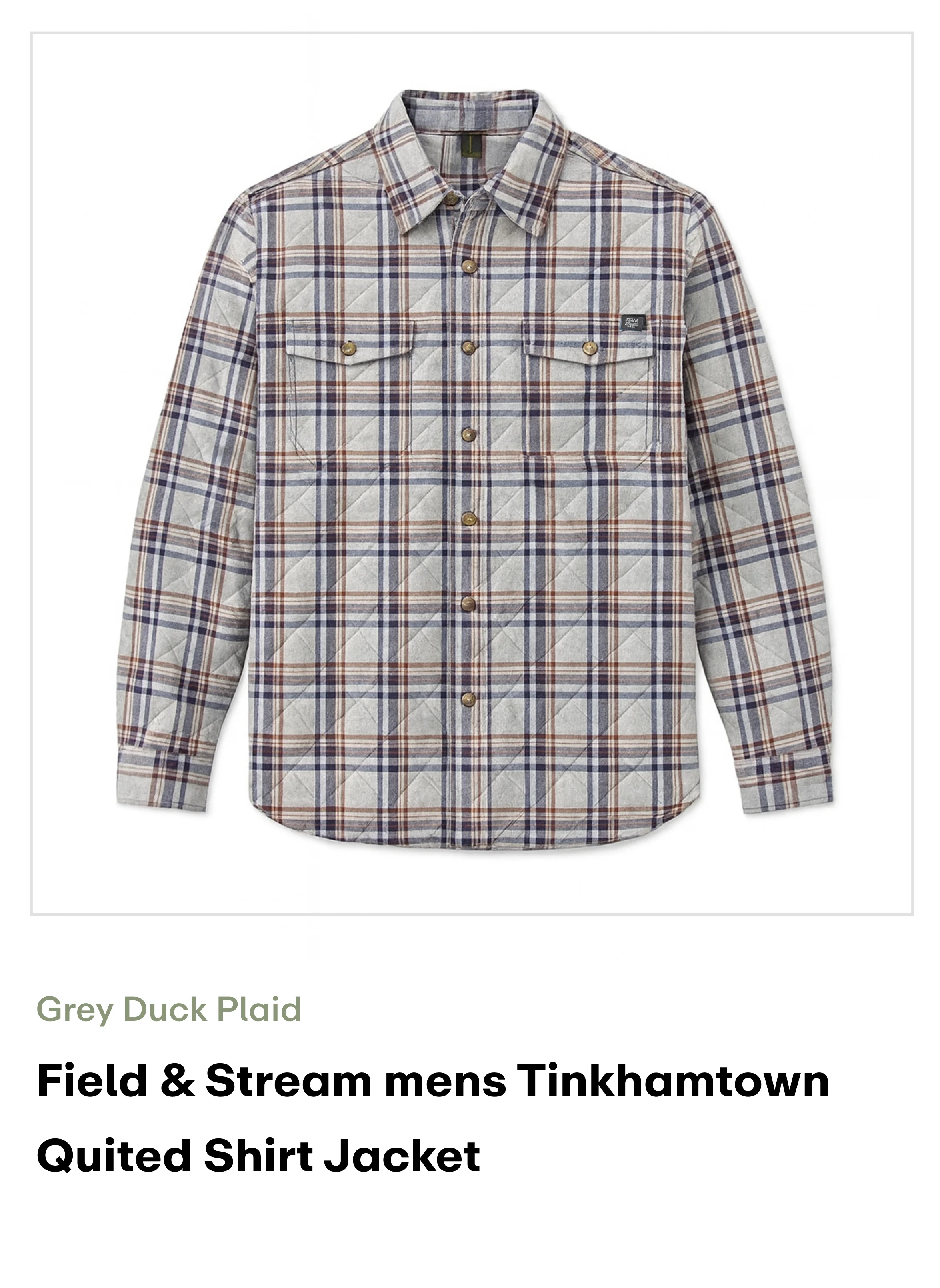 Amazon-Tinkhamtown Quited Shirt Jacket-Grey duck plaid