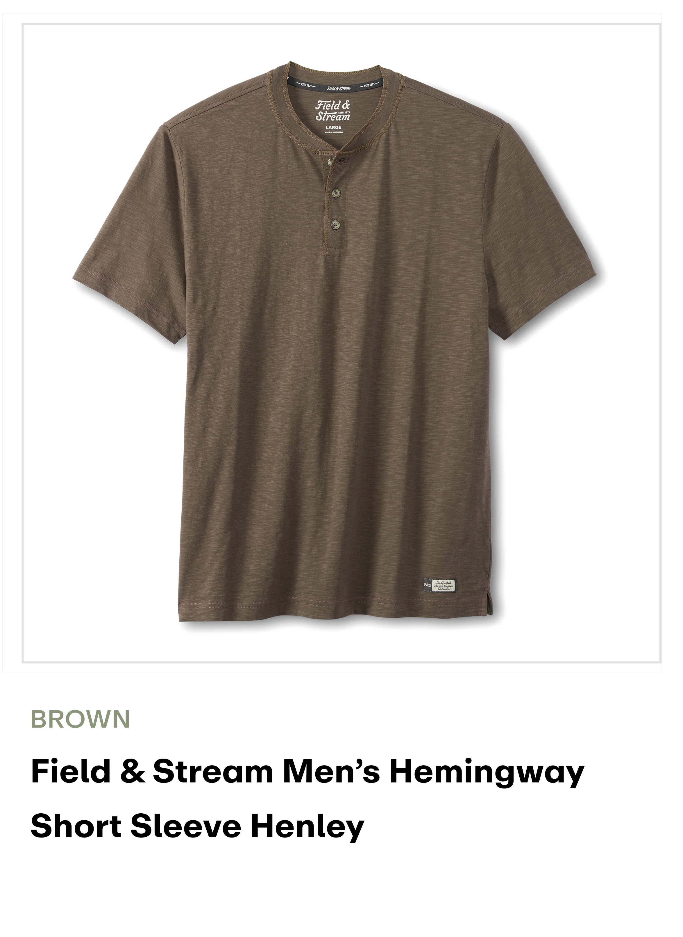 Amazon - Men's Hemingway SS Henley - BROWN