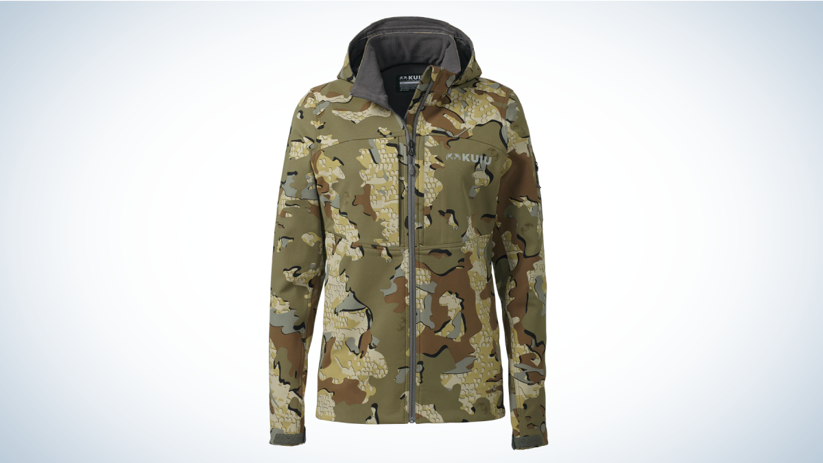 KUIU Women's Guide DCS Jacket on gray and white background