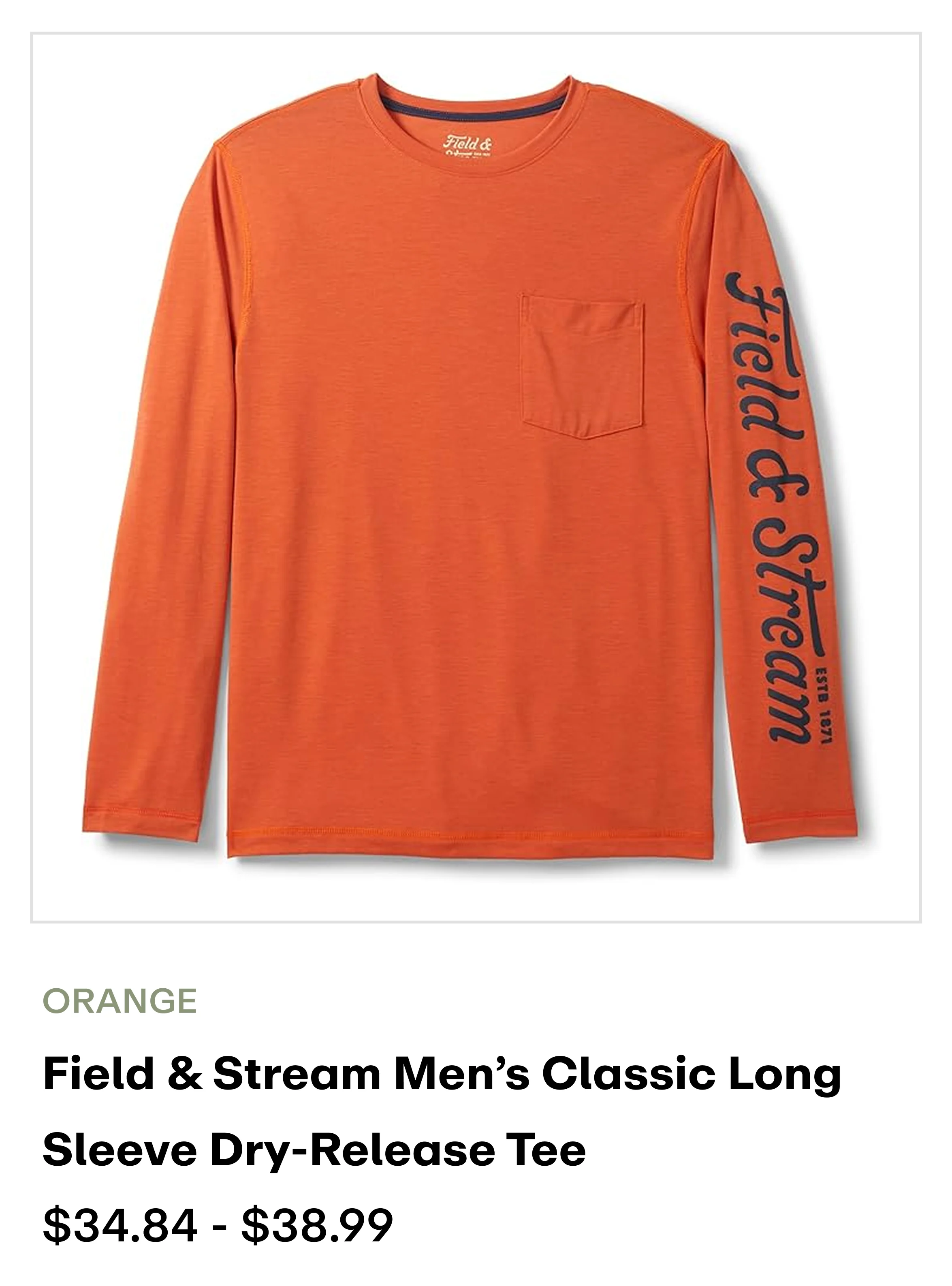 amazon - Classic LS Dry-Release Tee-Orange