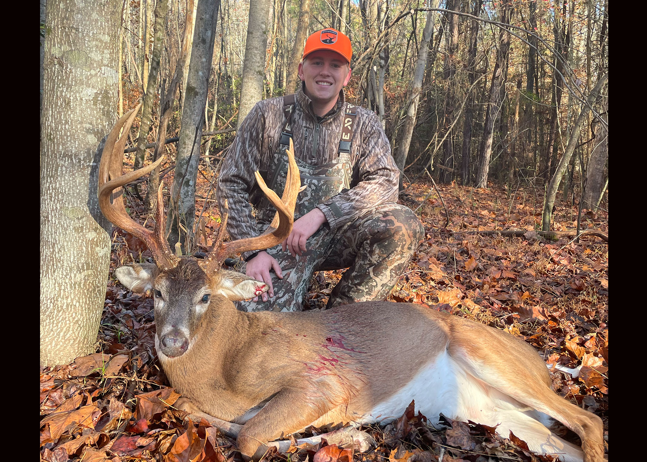 A hunter poses with a trophy whitetail taken on public land in Virginia. 