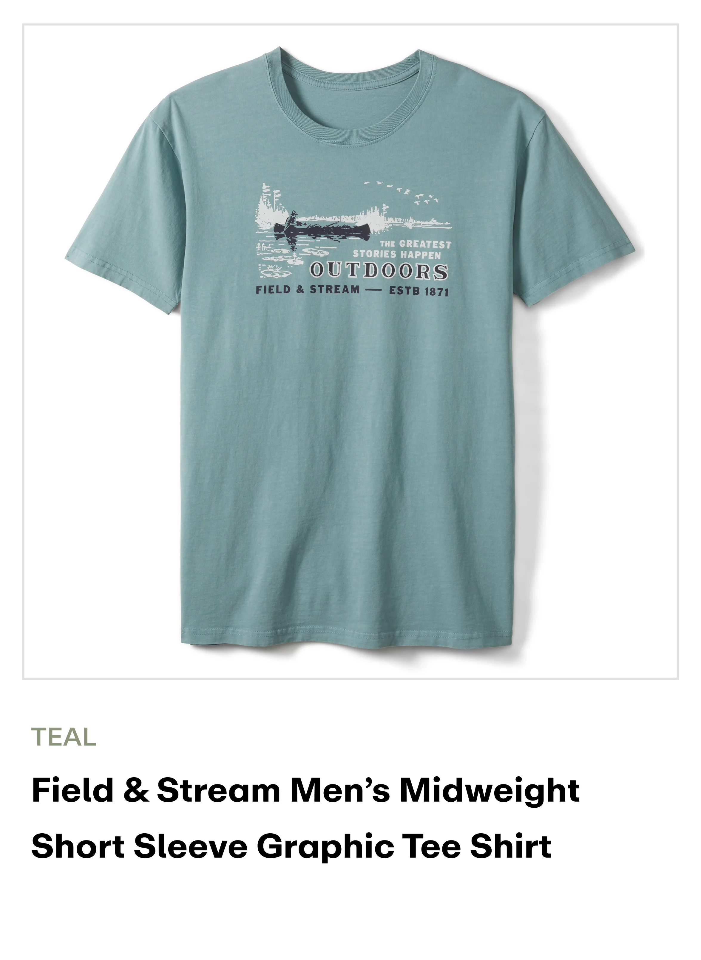 Field & Stream Men's Short Sleeve Graphic Tee Shirt - teal