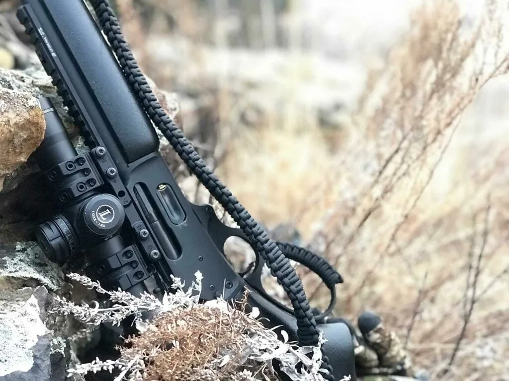 A lever-action rifle used for deer hunting.